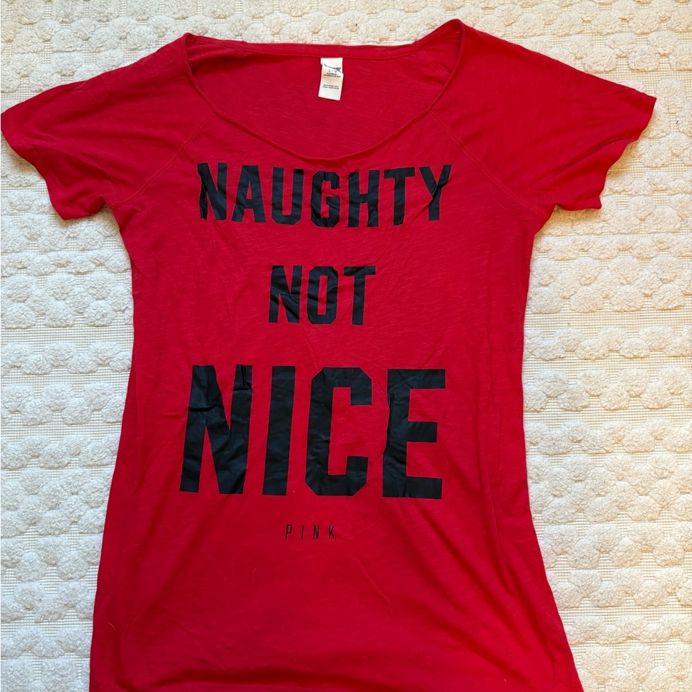 Victoria’s Secret PINK 'Naughty Not Nice' sleepwear shirt. Size L.